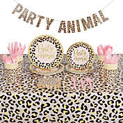 Sparkle and Bash Safari Birthday Party Supplies, Cheetah Party Animal Dinnerware and Decor (Serves 24)