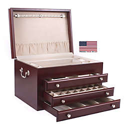 Majestic Jewel Chest, Solid American Cherry Hardwood with Rich Mahogany Finish