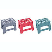 Lexi Home Foldable Space Saving Step Stool 9" inch - Set of 3