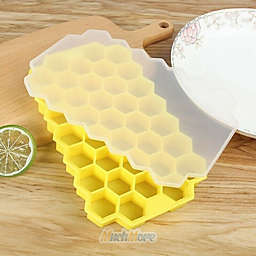 Kitcheniva Yellow 37 Cavity w/lid Silicone ICE Cube Tray Maker, 2 pack