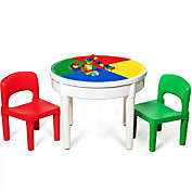 Infinity Merch 3 In 1 Kids Activity Table Set Water Craft Building Brick Table