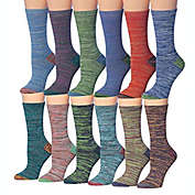 Tipi Toe, Women&#39;s 12 Pairs Colorful Patterned Crew Socks