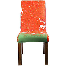 Juvale Christmas Dining Chair Covers Set of 4, Reindeer Design (Red)