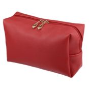 Unique Bargains 1 Piece Cosmetic Travel Makeup Bag, Waterproof PU Leather Makeup Case for Women, S Size Red