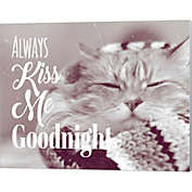 Great Art Now Always Kiss Me Goodnight Sleepy Cat by Quote Master 20-Inch x 16-Inch Canvas Wall Art
