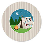 Big Dot of Happiness Happy Camper - Camping Baby Shower or Birthday Party Circle Sticker Labels - 24 Count