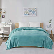 Gracie Mills Microlight Plush Oversized Blanket, Twin/ Twin X-Large, Aqua - ID51-821