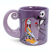 Disney The Nightmare Before Christmas Jack & Sally Spiral Handle Ceramic Mug   BPA-Free Large Coffee Cup For Beverages, Home & Kitchen Essentials   Halloween Gifts and Collectibles   Holds 20 Ounces