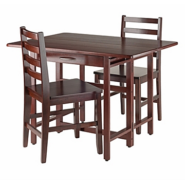 Taylor 3-Pc Drop Leaf Table with Ladder-back Chairs, Walnut. View a larger version of this product image.