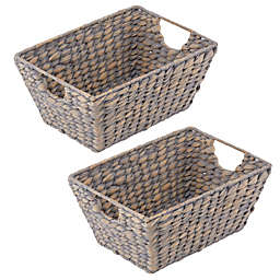 mDesign Woven Hyacinth Nesting Home Storage Basket Bins