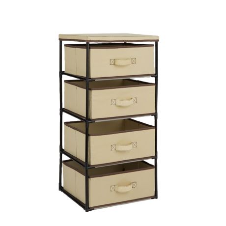 Juvale 4 Tier Clothes Drawer Tan, Fabric Dresser Bed Bath And Beyond