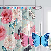 Kitcheniva 12-Pieces Butterfly Shower Curtain Resin Hooks