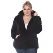 White Mark Plus Size Hooded Sherpa Jacket