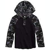 Epic Threads Toddler Boys Camo Colorblocked Thermal-Knit Hooded Henley Black Size 2