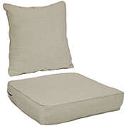 Sunnydaze Back and Seat Cushion Set for Indoor/Outdoor Deep Seating - Beige