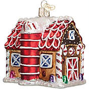 Old World Christmas Glass Blown Ornament, (#20070) Gingerbread Barn, 3.25"