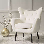 Contemporary Home Living 39" Ivory and Black Contemporary Tufted Back Armchair