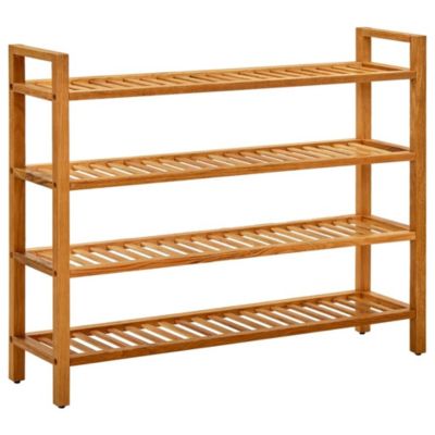 Kan worden genegeerd pariteit doorgaan Home Life Boutique Shoe Rack with 4 Shelves 39.3"x10.6"x31.4" Solid Oak  Wood | Bed Bath & Beyond