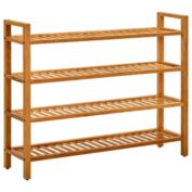 Home Life Boutique Shoe Rack with 4 Shelves 39.3"x10.6"x31.4" Solid Oak Wood