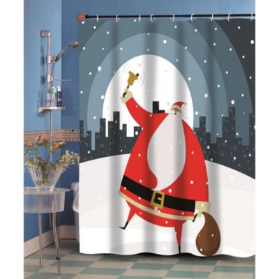 72/79" Carriage of Santa Claus Coming to Dream Bathroom Fabric Shower Curtain 