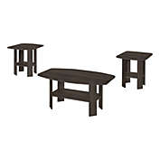 Monarch Specialties I 7873p Table Set - 3pcs Set / Brown Oak