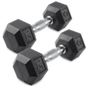Philosophy Gym Rubber Coated Hex Dumbbell Hand Weights, Pairs