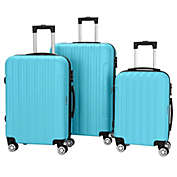 Zimtown 3Pcs Trolley Suitcase in  Blue