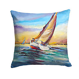 Caroline's Treasures Horn Island Boat Race Sailboats Fabric Decorative Pillow 14 x 14