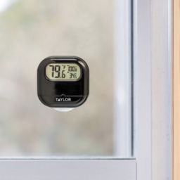 Taylor Digital Thermometer with Reversible Suction-Cup in Black
