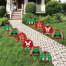 Big Dot of Happiness Ugly Sweater - Sweater Lawn Decorations - Outdoor Holiday and Christmas Yard Decorations - 10 Piece