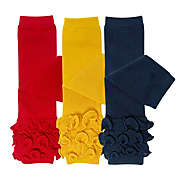 Wrapables Really Ruffly Baby & Toddler Leg Warmers (Set of 3), Red, Mustard, Dark Navy