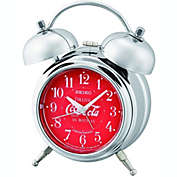 Seiko LIMITED EDITION Deux Bell Alarm Clock by Coca-Cola,  Silver & Red