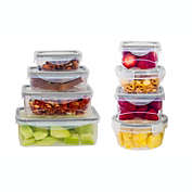 Lexi Home Durable Meal Prep Plastic Food Containers with Snap Lock Lids - Set of 16