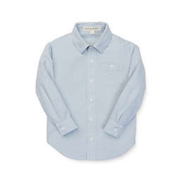 Hope & Henry Toddler Boys' Long Sleeve Classic Cotton Oxford Button Down Shirt, Light Blue, 4