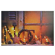 Northlight LED Lighted Noel and Flickering Candles Christmas Canvas Wall Art 23.5" x 15.75"