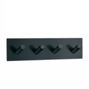 Smedbo Quad Hook Matt Black Self Adhesive