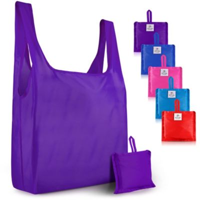 SHOPPING BAGS ECO FRIENDLY REUSABLE RECYCLABLE GIFT EVENT BAG PURPLE 10 PCS MED 