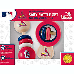 BabyFanatic Wood Rattle 2 Pack - MLB St. Louis Cardinals - Officially Licensed Baby Toy Set