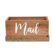 Elegant Designs Homewood Farmhouse Rustic Wood Decorative Mail Holder - Natural Wood