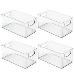 mDesign Plastic Kitchen Food Storage Organizer Bin, 4 Pack - Clear