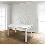 Flash Furniture HERCULES Series 60 x 38 Rectangular Antique Rustic White Solid Pine Farm Dining Table