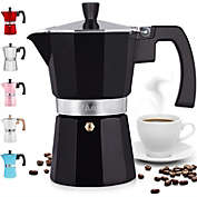 Zulay Kitchen Classic Stovetop Italian Style Espresso Maker 2020 Model - 8 Espresso cups (Black)