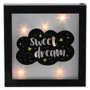Northlight 9" Battery Operated LED Lighted “Sweet Dream" Cloud Framed Night Light Box