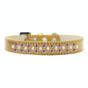 Mirage Pet Products Sprinkles Ice Cream Dog Collar Pearl and Purple Crystals Size 20 - Gold
