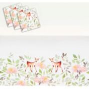 Sparkle and Bash Oh Deer Party Table Covers for Girls Baby Shower (54 x 108 in, 3 Pack)