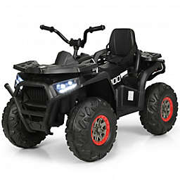 Costway 12 V Kids Electric 4-Wheeler ATV Quad with MP3 and LED Lights-Black