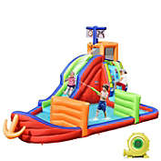 Slickblue 6-in-1 Pirate Ship Waterslide Kid Inflatable Castle with Water Guns and 735W Blower