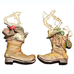 Iwgac Resin Cowboy Boot Ornaments Set of 2