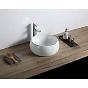 Ruvati  Ruvati 12 inch Bathroom Vessel Sink Round White Circular Above Counter Porcelain Ceramic