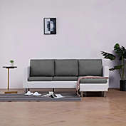 Stock Preferred 3-Seater Sofa with Cushions White Faux Leather